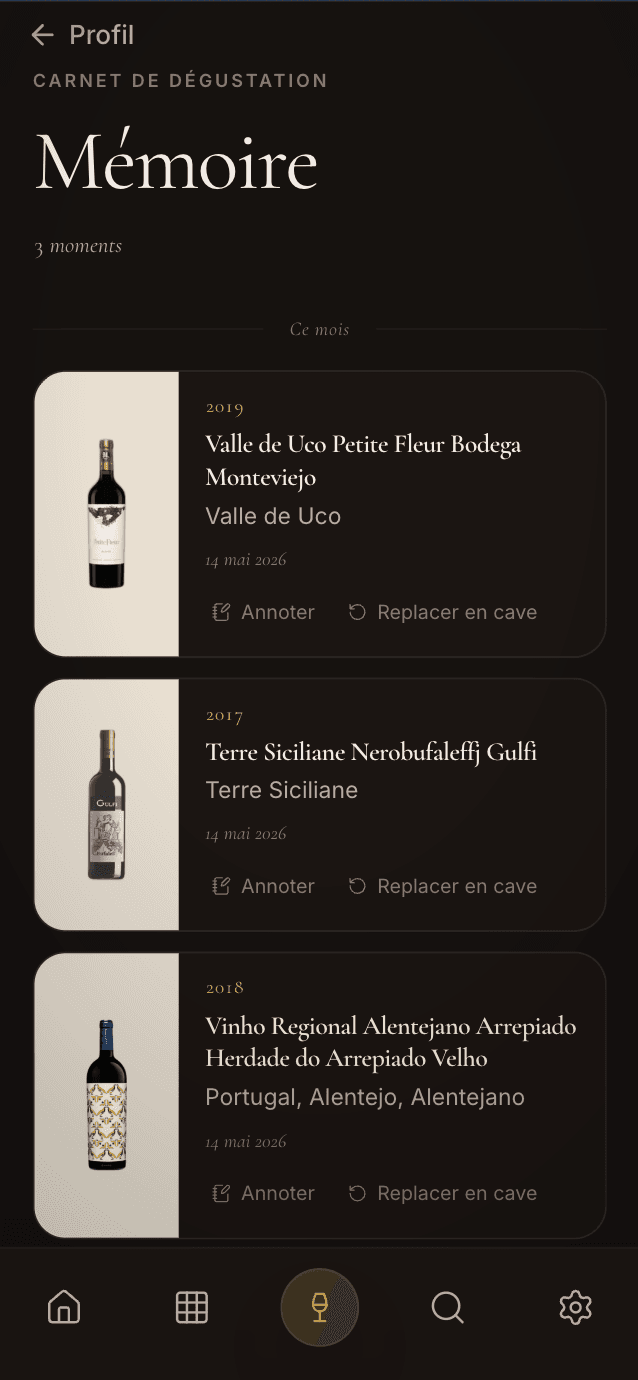 Votre carnet de dégustation — la mémoire de votre palais