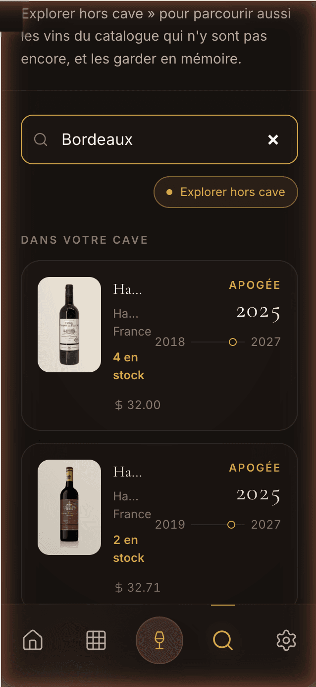 Octave trouve la bouteille en tablette, près de vous